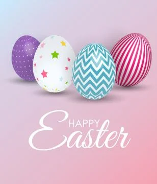Abstract Happy Easter Template Holiday Background Vector Illustration Stock Illustration