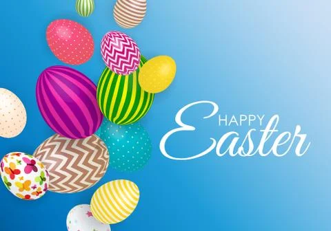 Abstract Happy Easter Template Holiday Background Vector Illustration Stock Illustration