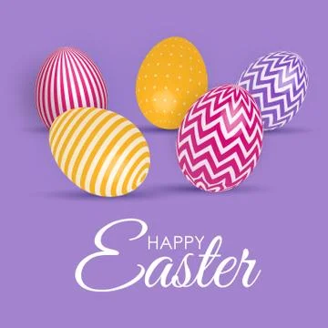 Abstract Happy Easter Template Holiday Background Vector Illustration Illustrazione stock