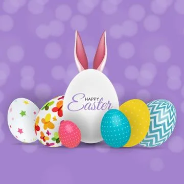 Abstract Happy Easter Template Holiday Background Vector Illustration Illustrazione stock