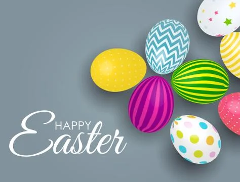 Abstract Happy Easter Template Holiday Background Vector Illustration Stock Illustration