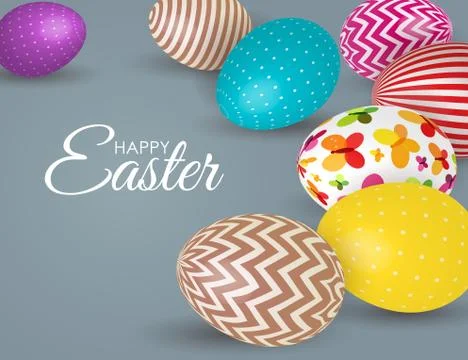Abstract Happy Easter Template Holiday Background Vector Illustration Illustrazione stock