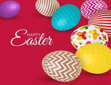 Abstract Happy Easter Template Holiday Background Vector Illustration Illustrazione stock