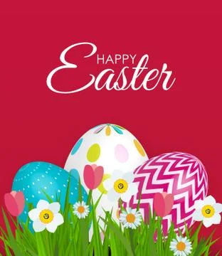 Abstract Happy Easter Template Holiday Background Vector Illustration Stock Illustration