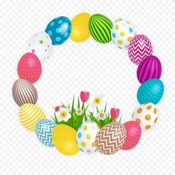 Abstract Happy Easter Template Holiday on Trasparent Background Vector Illust Stock Illustration