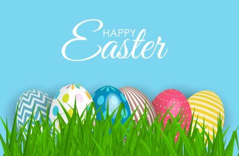 Abstract Happy Easter Template Holiday Background Vector Illustration Illustrazione stock