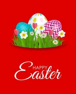 Abstract Happy Easter Template Holiday Background Vector Illustration Illustrazione stock