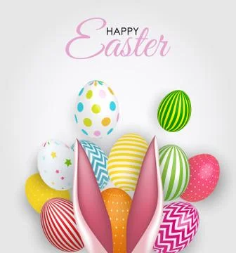 Abstract Happy Easter Template Holiday Background Vector Illustration Stock Illustration