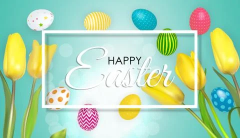 Abstract Happy Easter Template Holiday Background Vector Illustration Stock Illustration