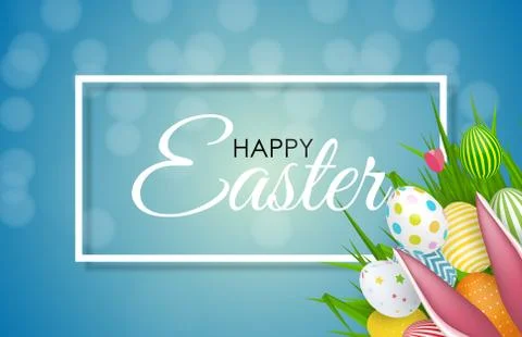 Abstract Happy Easter Template Holiday Background Vector Illustration Illustrazione stock
