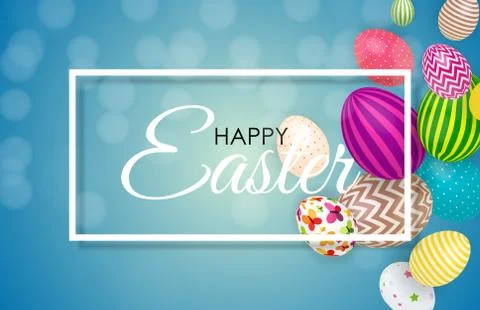 Abstract Happy Easter Template Holiday Background Vector Illustration Stock Illustration