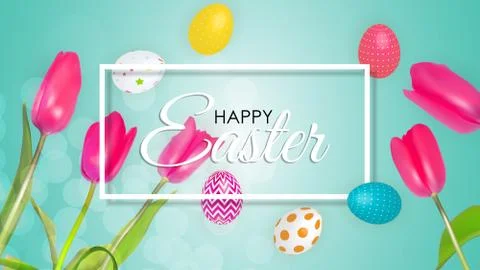 Abstract Happy Easter Template Holiday Background Vector Illustration Stock Illustration
