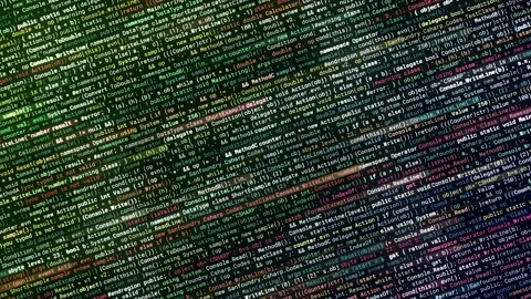 Abstract harmful computer code background, seamless loop. Animation Video stock 155487782