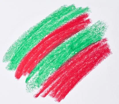 Abstract hatching consisting of alternating diagonal red and green strokes .. 스톡 사진