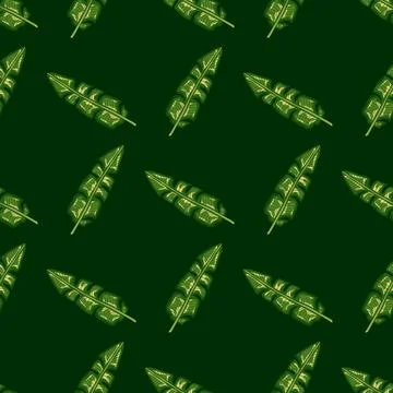 Abstract hawaii foliage seamless pattern with green tropical banana leaf orna Stock Illustration