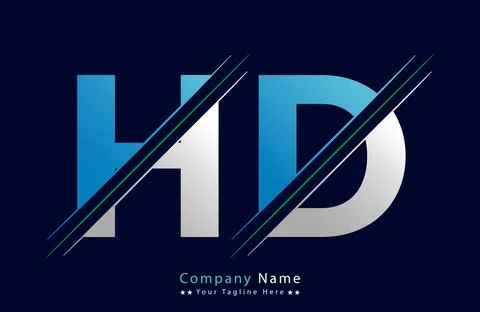 Abstract HD letter logo design template. Vector Logo Illustration. Stock Illustration