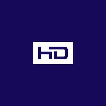 Abstract hd logo, modern hd initials logo isolated on blue background Stock Illustration