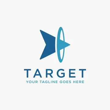 Abstract head of arrow on target logo icon , archievement logo design Stock Illustration