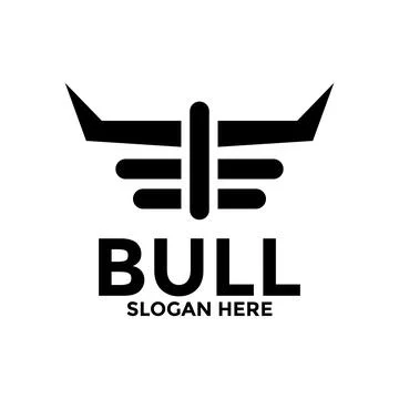 Abstract head bull logo, simple head bull, head and horn bison logo vector .. Stock Illustration