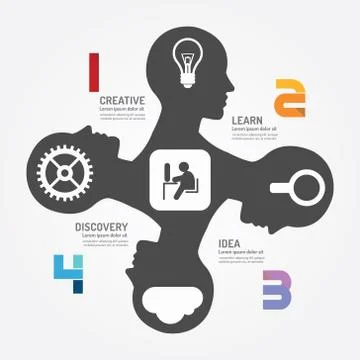 Abstract head infographic template digital design .vector illustration Stock Illustration