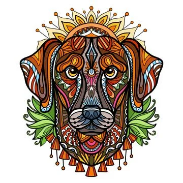Abstract head of labrador dog vector illustration Illustrazione stock