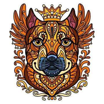 Abstract head of pitbull dog vector illustration Stock Illustration