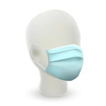 Abstract Head wearing protective mask. Simple illustration of protect from vi Stock Illustration