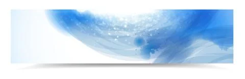 Abstract header with blue watercolor effect and lights, vector illustration Stock Illustration