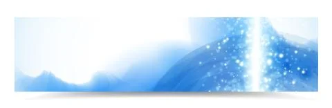 Abstract header with blue watercolor effect and lights, vector illustration Stock Illustration