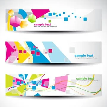 Abstract header set Stock Illustration