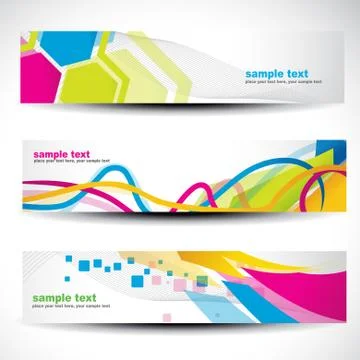 Abstract header set Stock Illustration