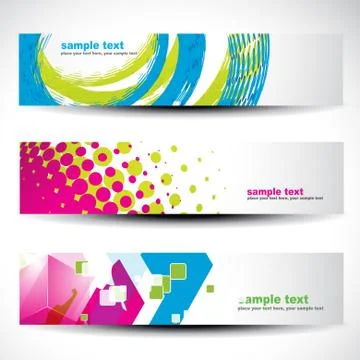 Abstract header set Stock Illustration