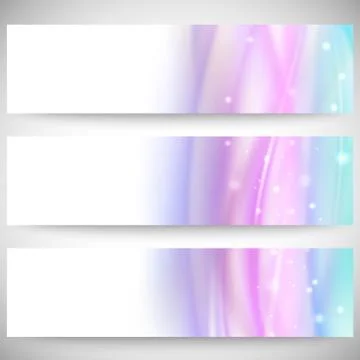 Abstract headers set, wave vector design Stock Illustration