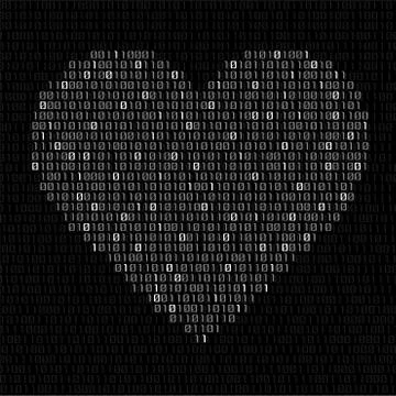 Abstract heart of binary code. Digital love, technology symbol イラスト素材