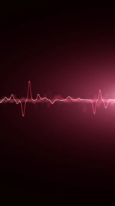 Abstract heart ecg graph looping with pulsing light Stock Footage 341435366