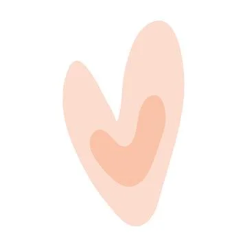 Abstract heart element hand drawn symbol of love icon for romantic trendy doodle Stock Illustration