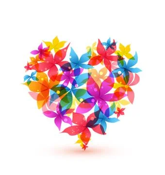 Abstract heart with flowers Stock Illustration