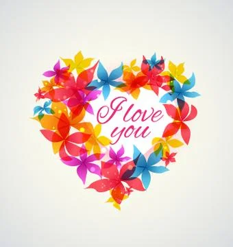 Abstract heart with flowers Stock Illustration