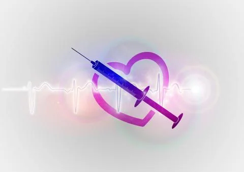 Abstract heart with injection Illustrazione stock