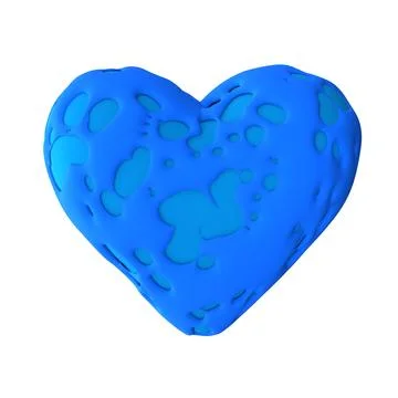 Abstract Heart isolated on a white background. 3D rendering. Valentines Day Stock-Illustration