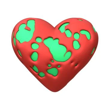 Abstract Heart isolated on a white background. 3D rendering. Valentines Day Stock-Illustration