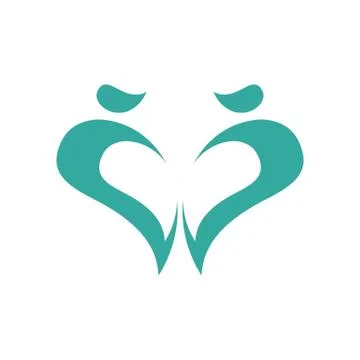 Abstract Heart Logo Design Template. Love And Care Logo Design Stock Illustration