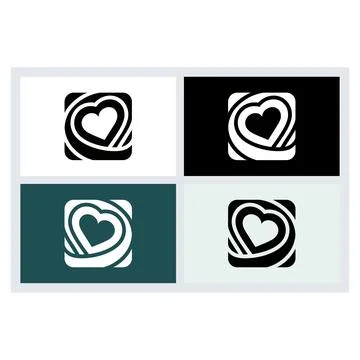 Abstract Heart Logo Icon Set Vector Design (1) Ilustración de archivo