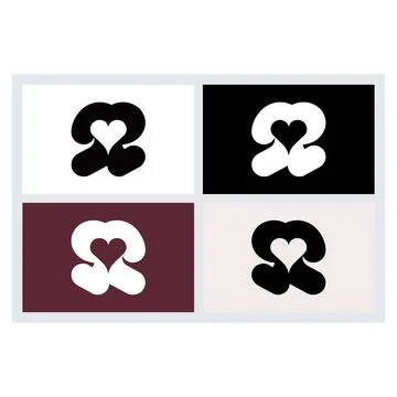 Abstract Heart Logo Icon Set Vector Design Ilustración de archivo