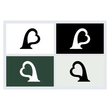 Abstract Heart Logo Icon Set Vector Design (3) Stock Illustration