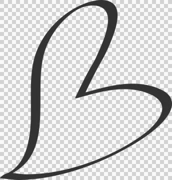 Abstract heart loop is floating in hand-drawn continuous black stroke on Stock Illustration