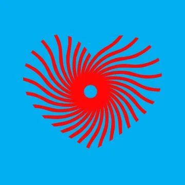 Abstract heart made in rays circle Stock Illustration