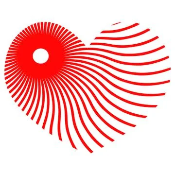 Abstract heart made in rays circle Stock Illustration
