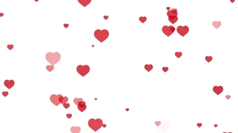 Abstract Heart Particles Random Movement on a White Background. Romantic. Love. Vidéo 282452018