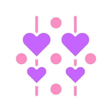 Abstract heart pattern, love and connection concept. Illustrazione stock